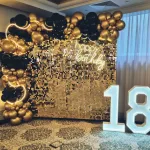 Ścianka cekinowa na 18 z balonami - Hotel Mansor