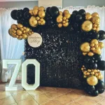 Dekoracje balonowe - Ścianka balonowa na 70 - Sala Primavera